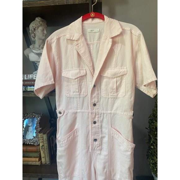 A.L.C. Petra Morganite Short Sleeve Jumpsuit Pink - Picture 9 of 13